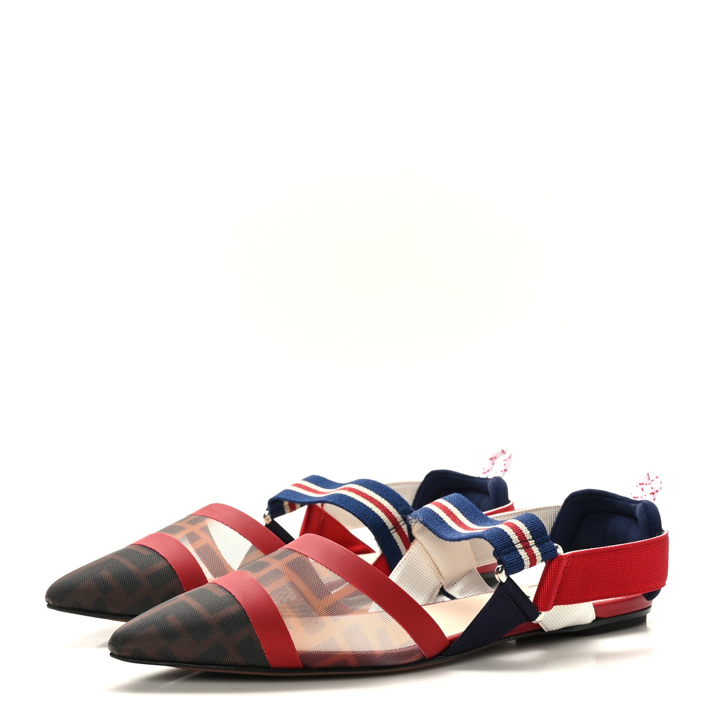 Technical Mesh FF Colibri Slingback Ballerina Flats 40 Tobacco Moro Saffiro Ciliegia
