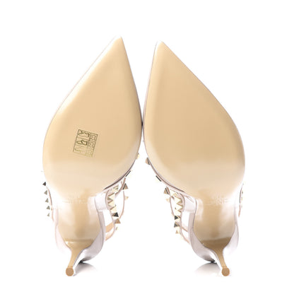 Valentino Garavani Patent Nappa Rockstud Ankle Strap 100mm Pumps 39.5 Poudre 6 of 10