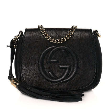 Gucci Pebbled Calfskin Small Soho Flap Crossbody Black 1 of 11