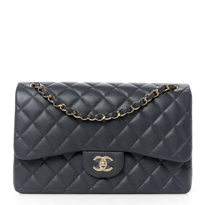 Chanel Caviar Quilted Jumbo Double Flap Dark Grey 1 of 11
