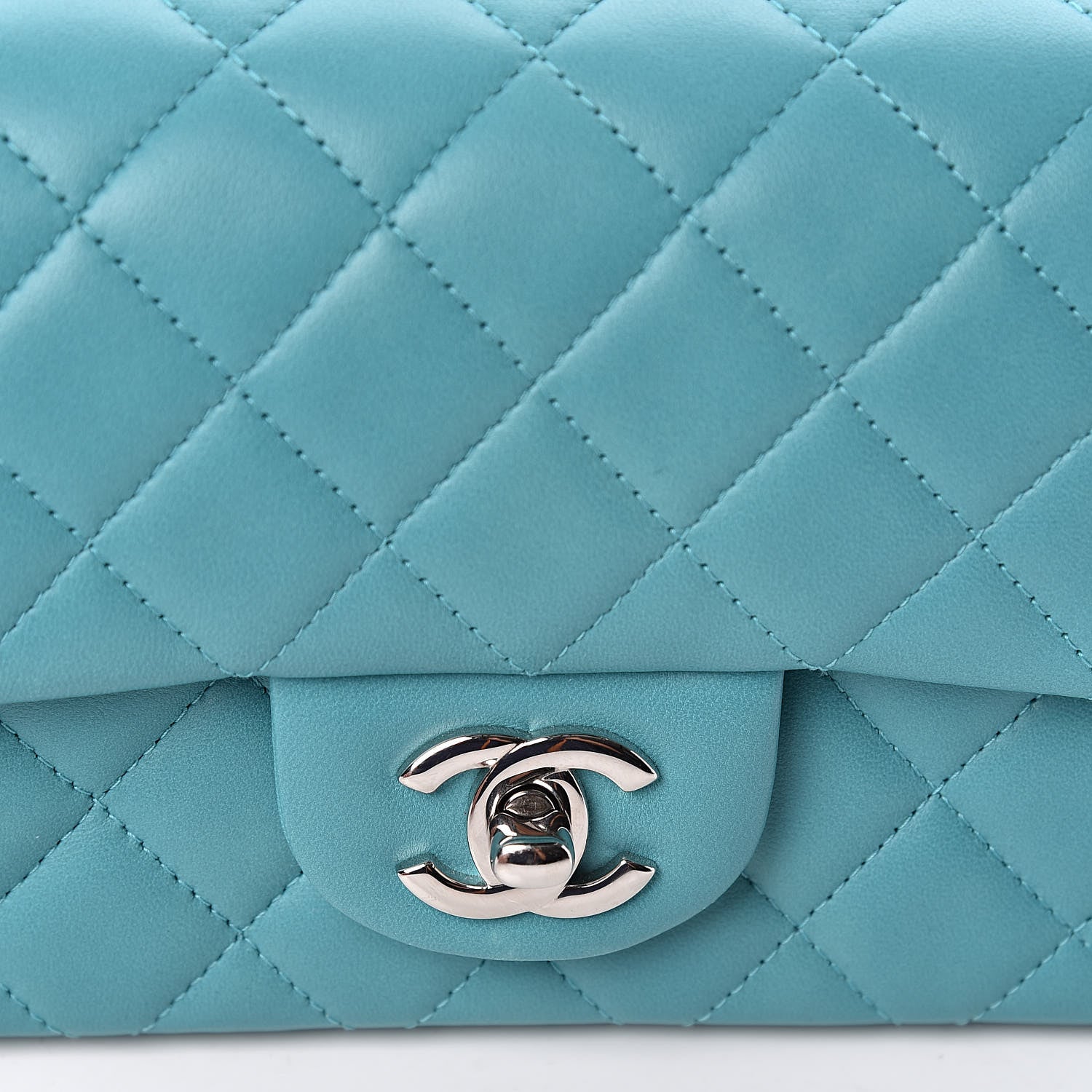 Chanel Lambskin Quilted Mini Rectangular Flap Turquoise 10 of 11