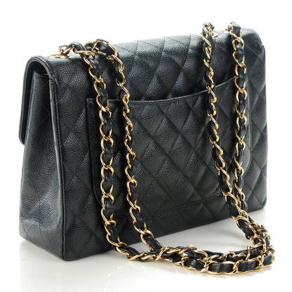 Chanel Caviar Quilted Jumbo Single Flap Black 3 of 8