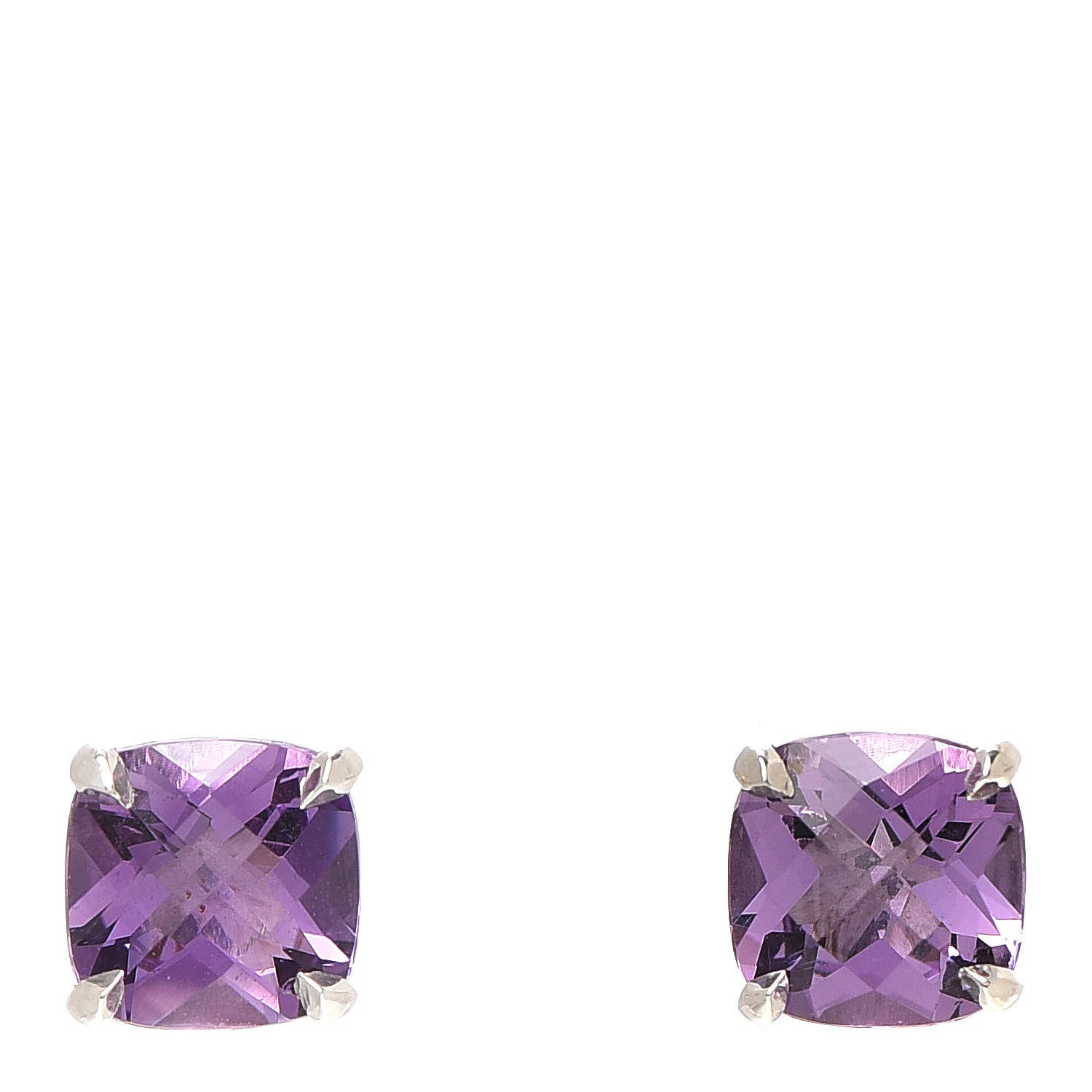 Tiffany Sterling Silver Amethyst Sparklers Stud Earrings 1 of 4