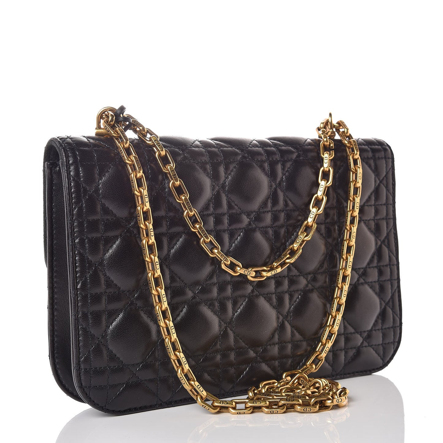 Lambskin Cannage Large Dioraddict Flap Bag Black