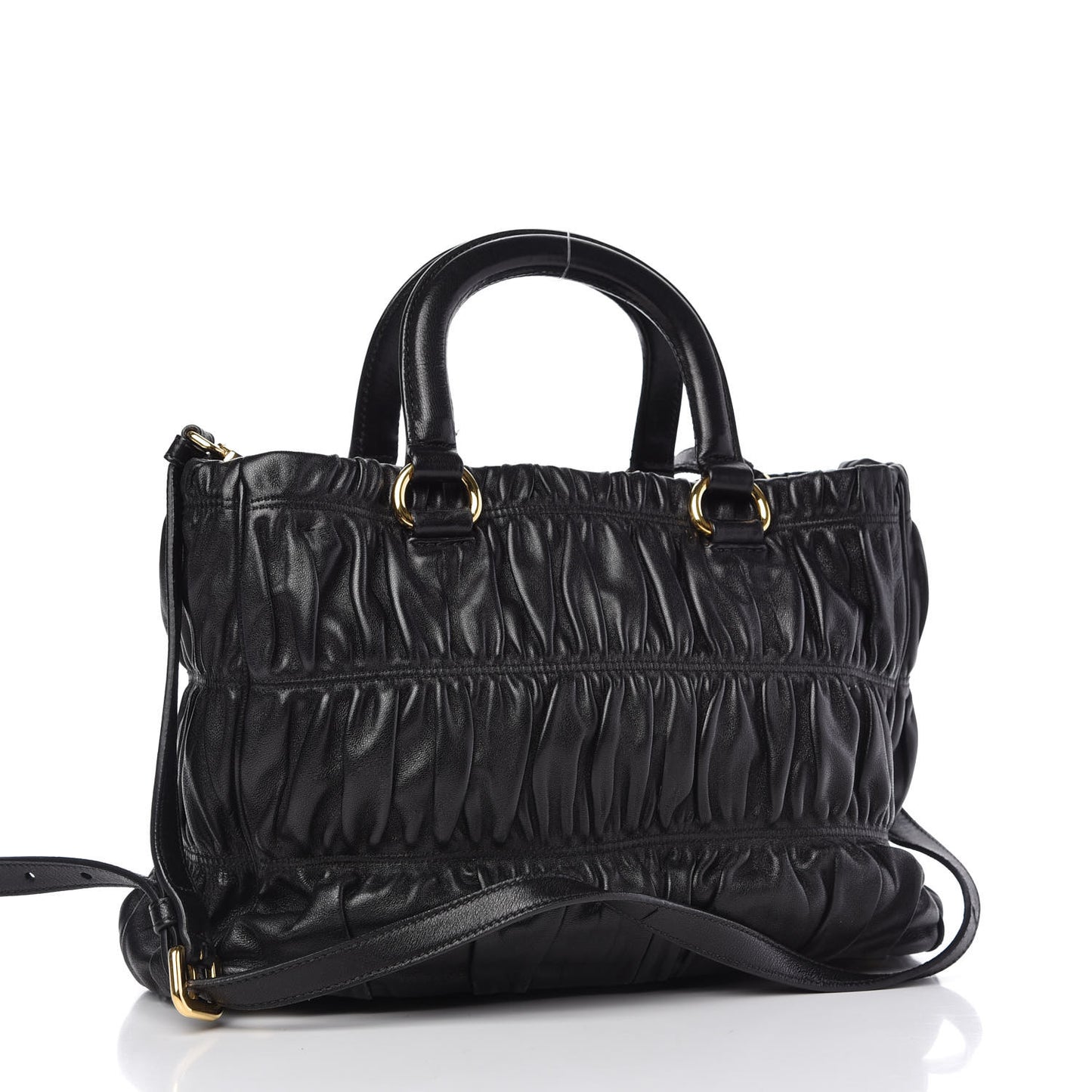 Nappa Gaufre Top Handle Tote Black