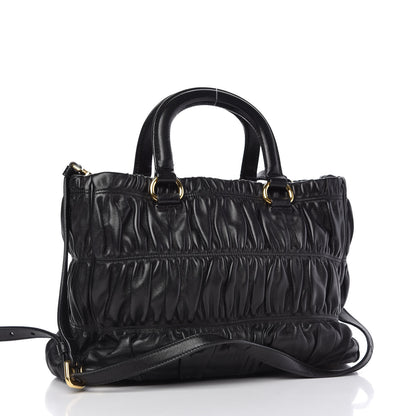 Prada Nappa Gaufre Top Handle Tote Black 3 of 10