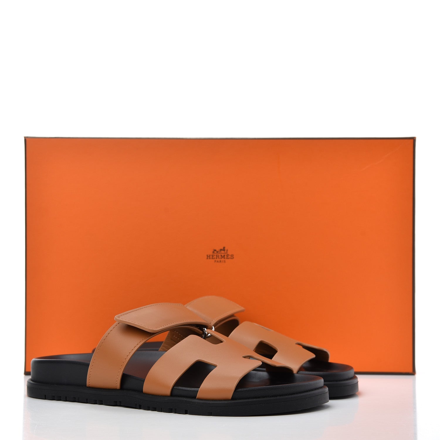 Hermes Calfskin Womens Chypre Sandals 37 Gold 9 of 9