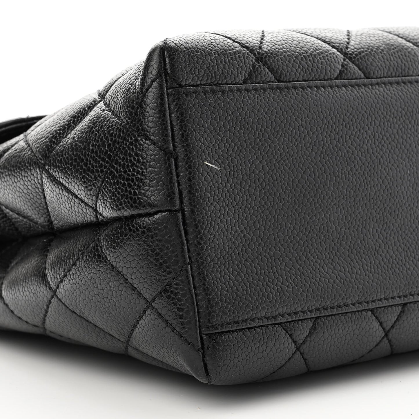 Caviar Quilted Jumbo Kelly Flap Black