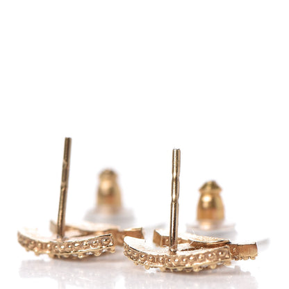 Chanel Crystal Mini CC Earrings Gold 3 of 4