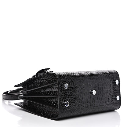 Saint Laurent Calfskin Crocodile Embossed Nano Sac De Jour Black 3 of 9