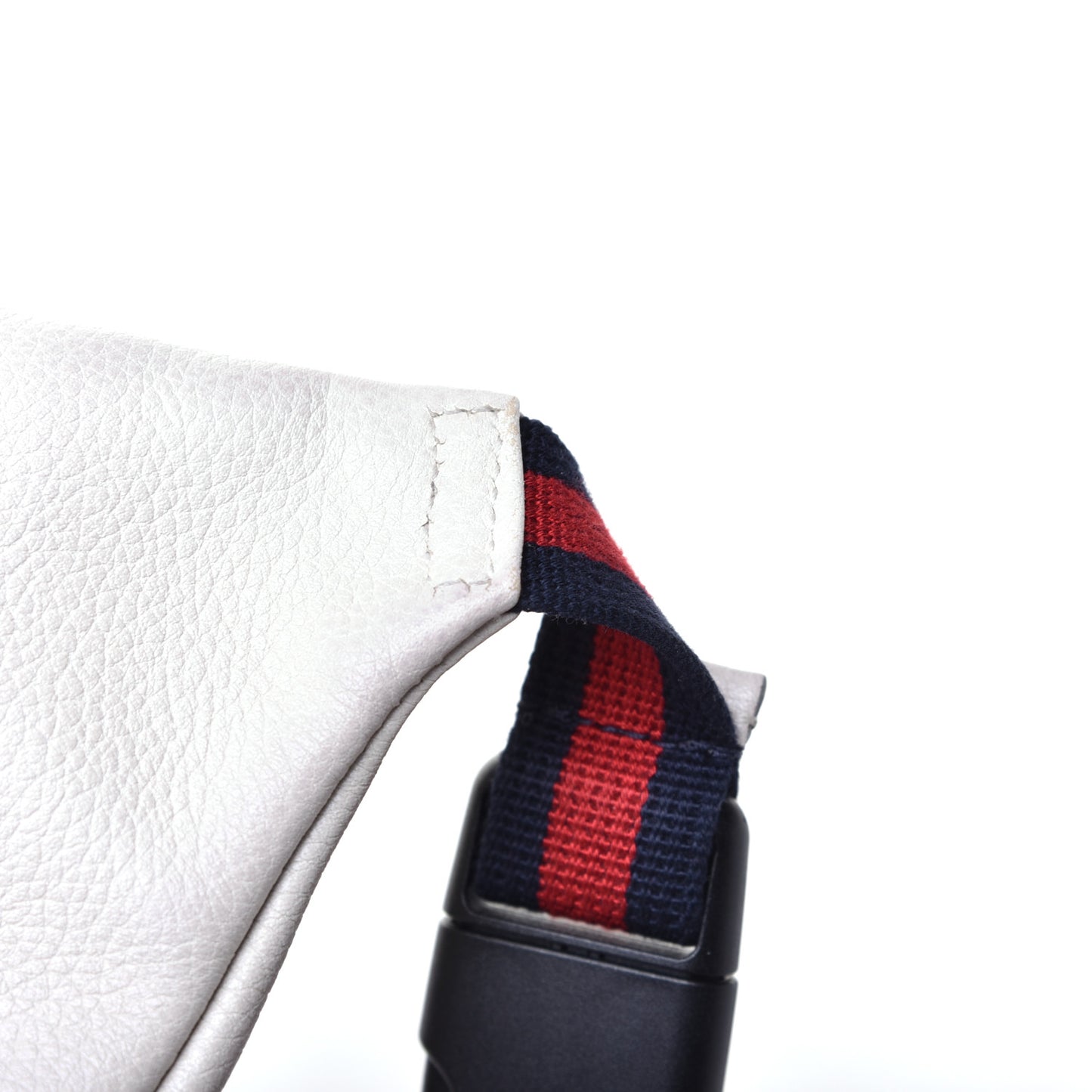 Grained Calfskin Small Logo Belt Bag White