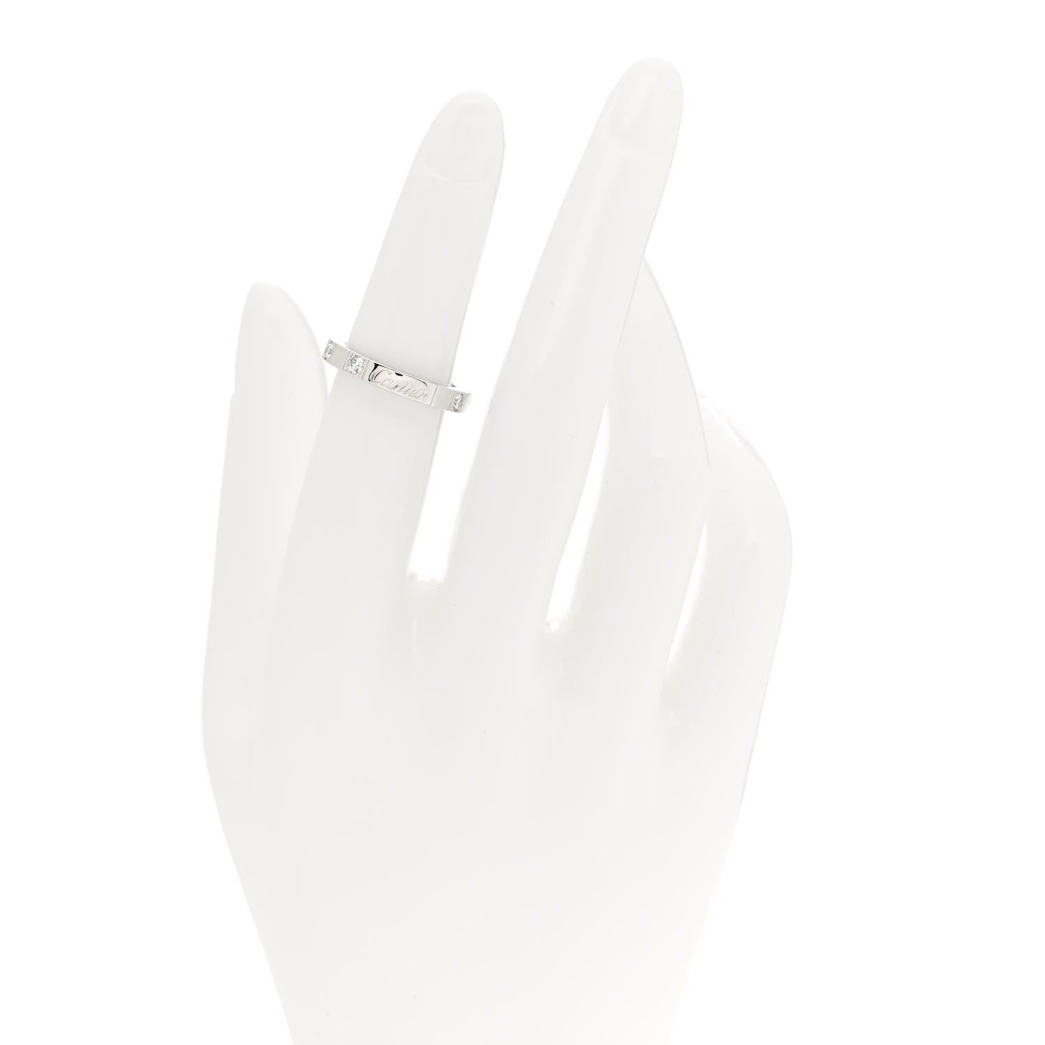 Cartier 18K White Gold Diamond Lanieres Half Eternity Band Ring 48 4.5 2 of 5