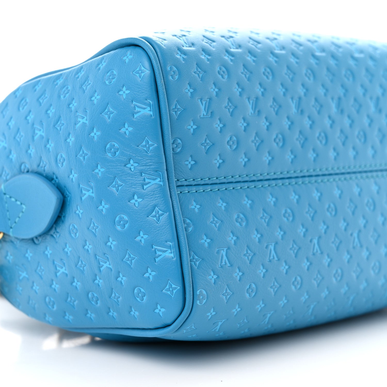 Louis Vuitton Calfskin Nanogram Embossed Speedy 20 Bleu 8 of 9