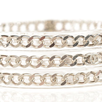 Chanel Translucent Resin Chain CC Bracelet Set of 3 Silver 3 of 7