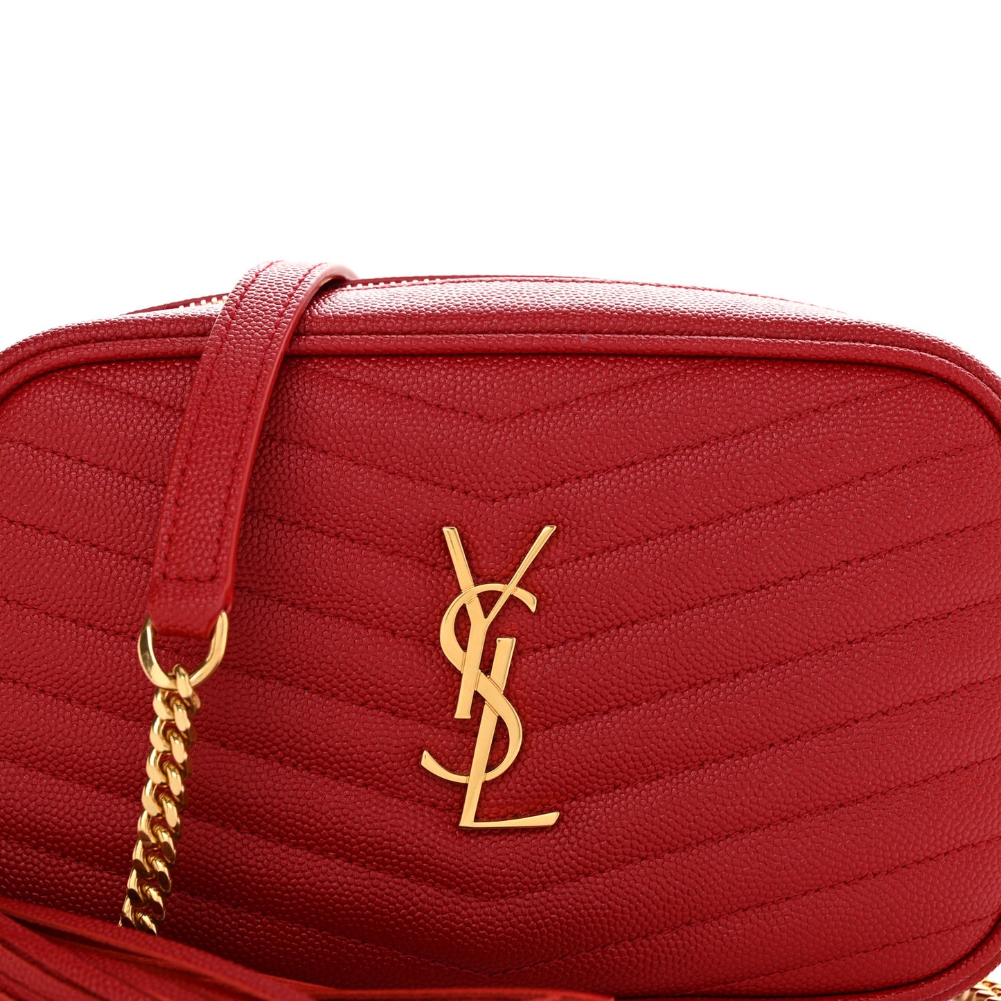 Grain De Poudre Matelasse Monogram Mini Lou Camera Bag Eros Red