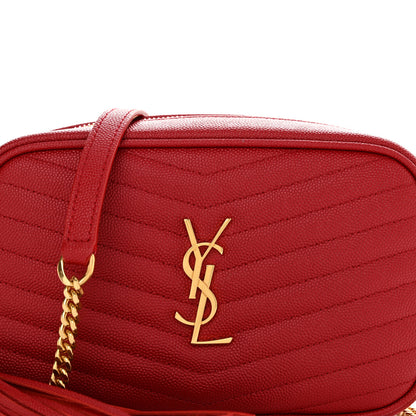 Saint Laurent Grain De Poudre Matelasse Monogram Mini Lou Camera Bag Eros Red 8 of 11