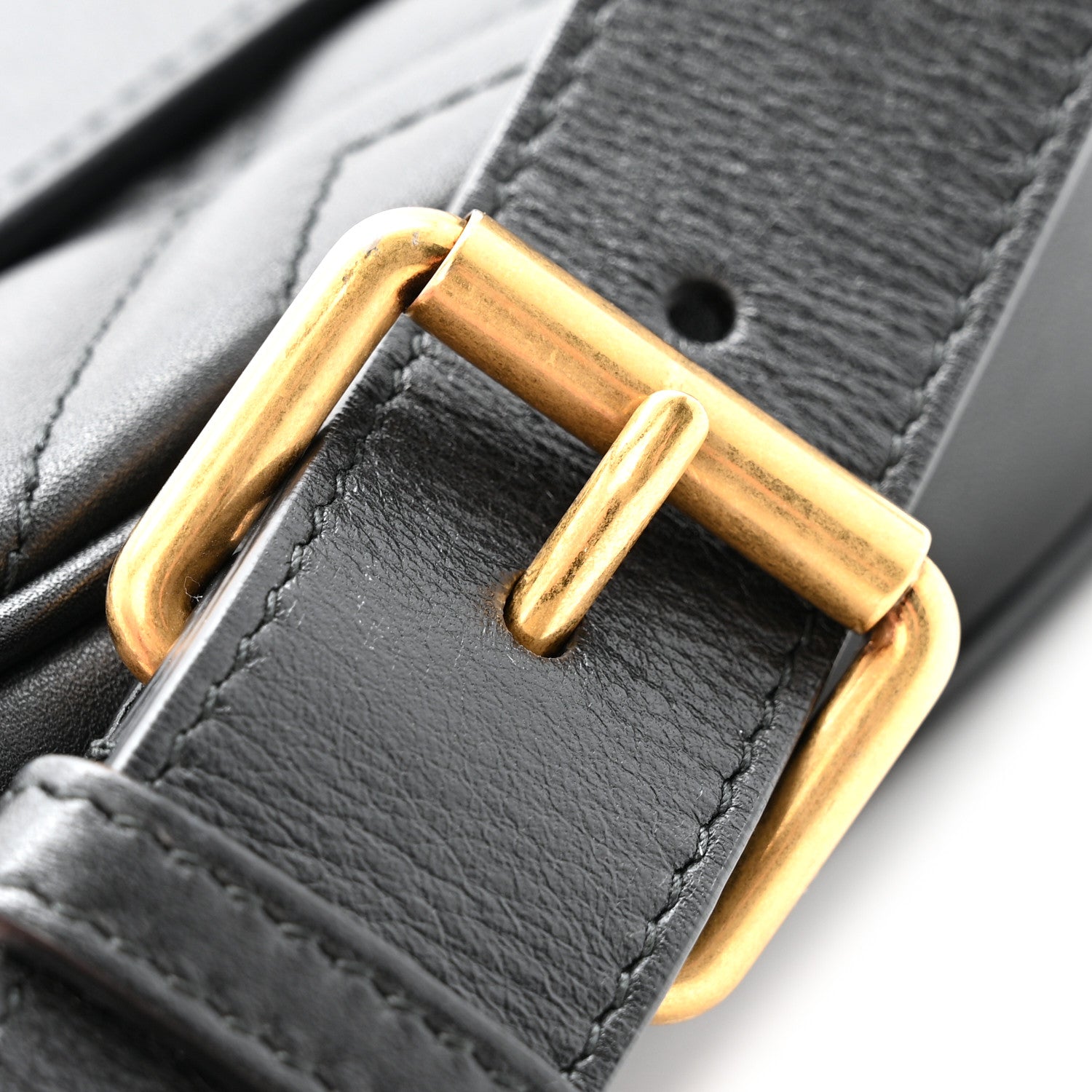 Gucci Calfskin Matelasse GG Marmont Belt Bag 85 34 Black 13 of 13