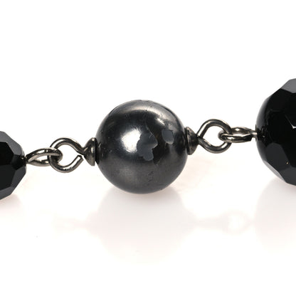 Chanel Ruthenium Pearl Beaded CC Long Necklace Black 4 of 7