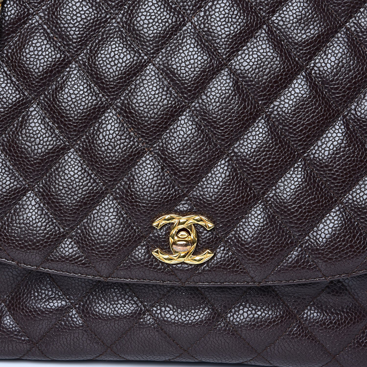 Chanel Caviar Quilted Flap Camera Case Brown 10 of 15