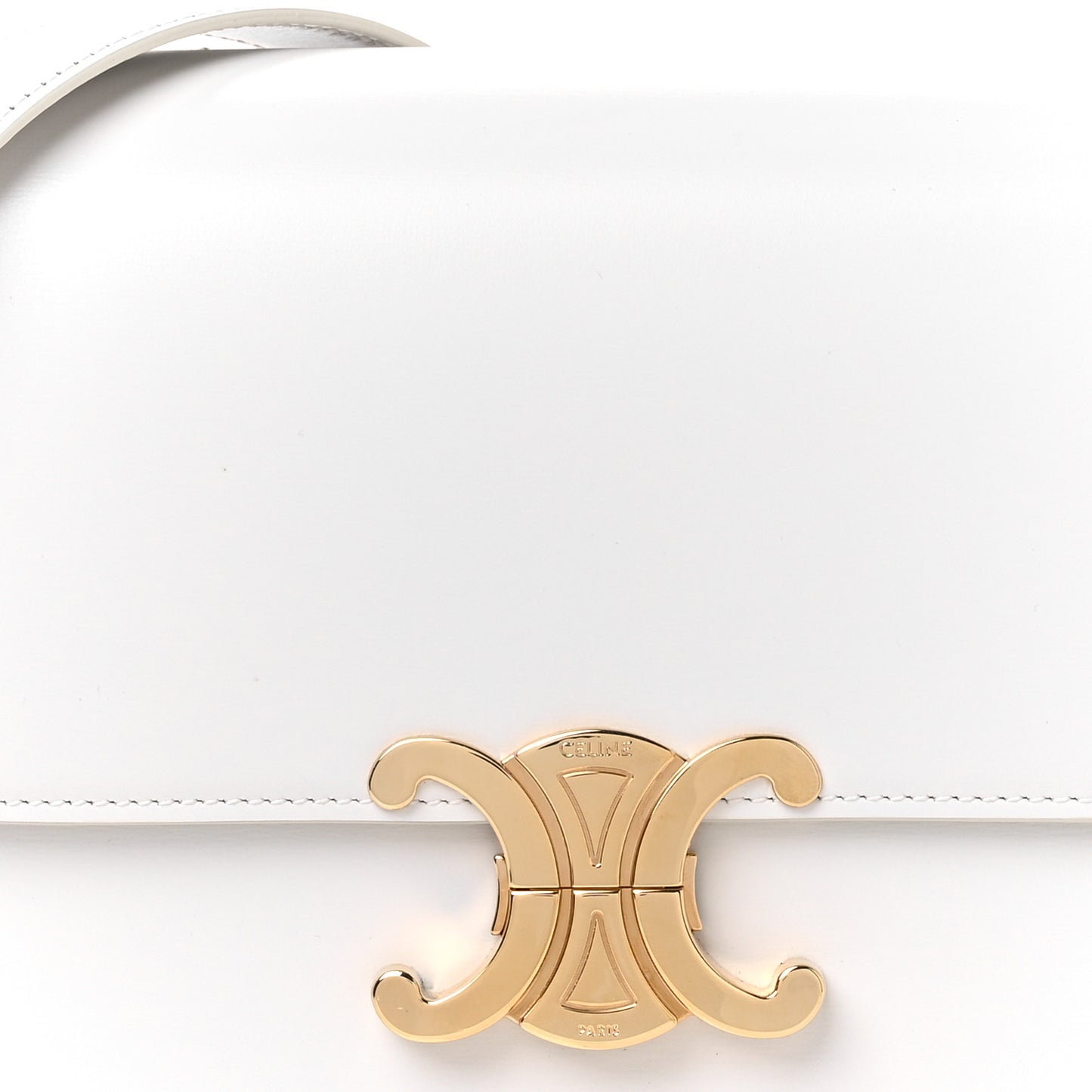 Shiny Calfskin Medium Triomphe White
