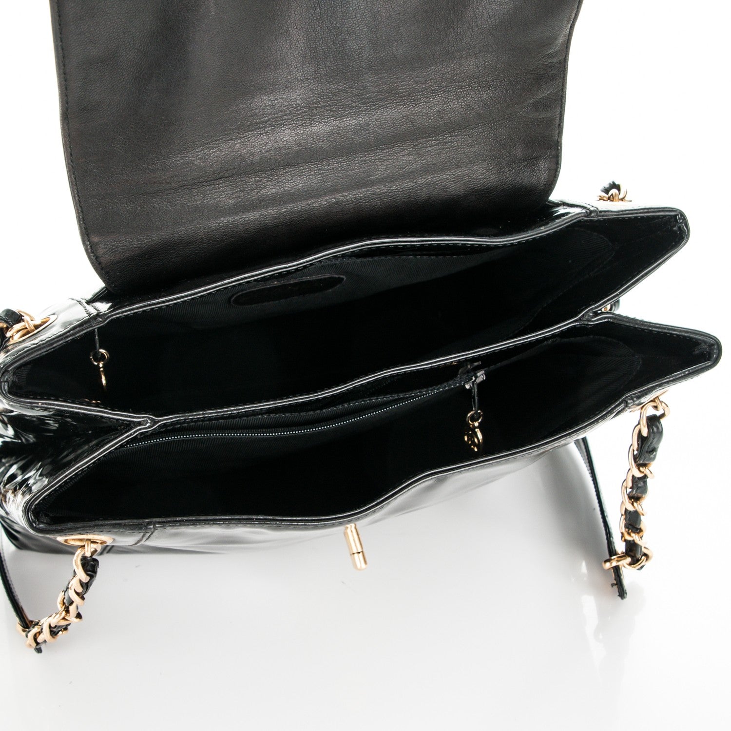 Chanel Patent Flap Shoulder Bag Black 5 of 7