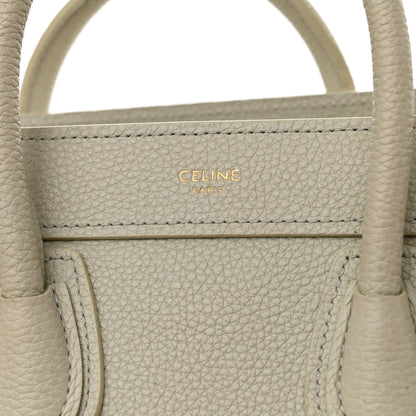 Celine Drummed Calfskin Nano Luggage Vert D'eau 6 of 11