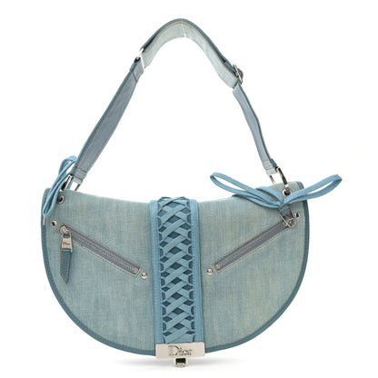 Christian Dior Denim Admit It Hobo Blue 1 of 15