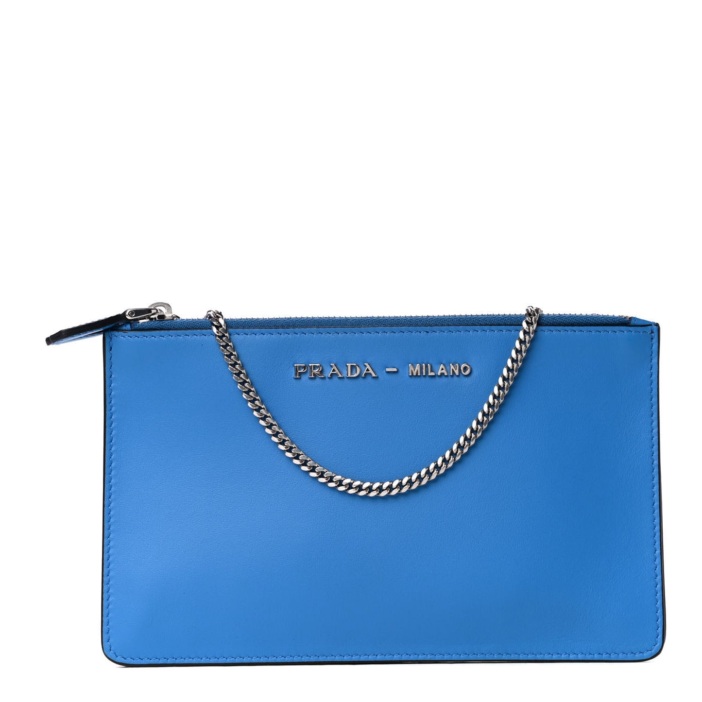 Vitello Double Zip Chain Bag Blue
