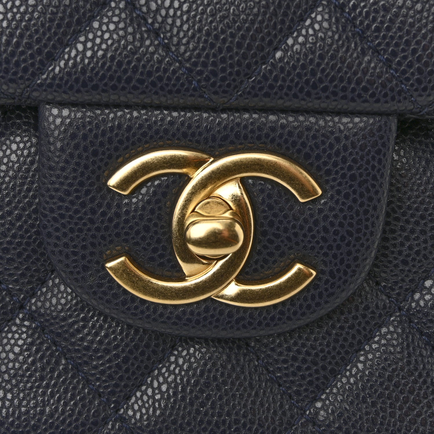 Chanel Caviar Quilted Small Handy CC Flap Navy 11 of 12