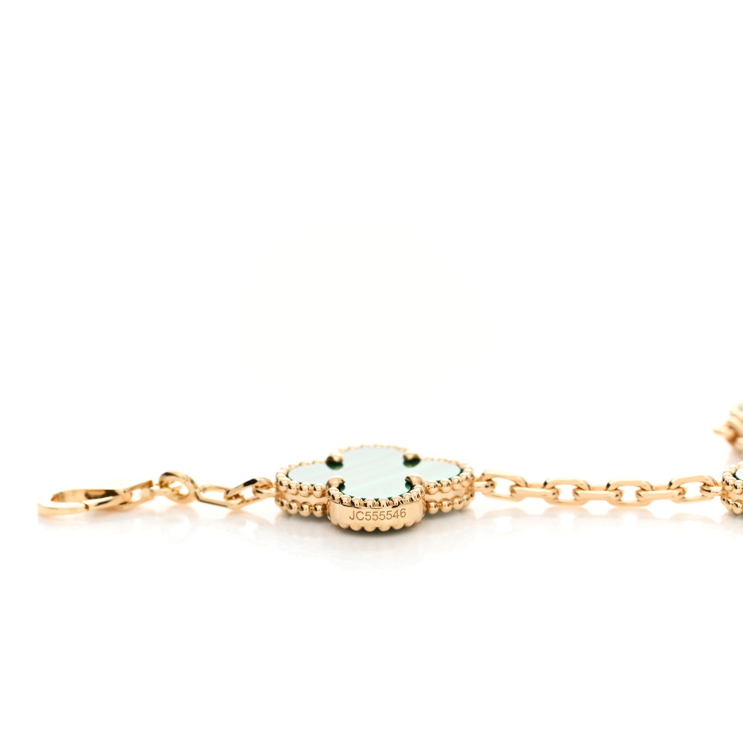 Van Cleef & Arpels 18K Yellow Gold Malachite 5 Motifs Vintage Alhambra Bracelet 4 of 5