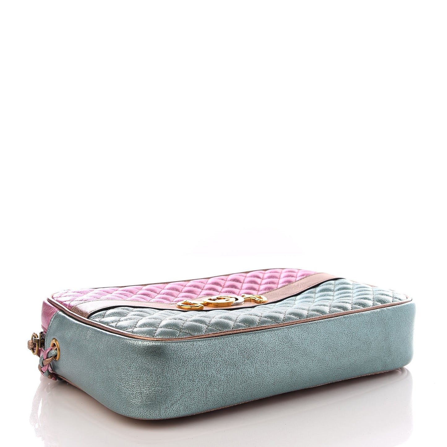 Laminated Nappa Trapuntata Small Zumi Shoulder Bag Rosa Lago Rame