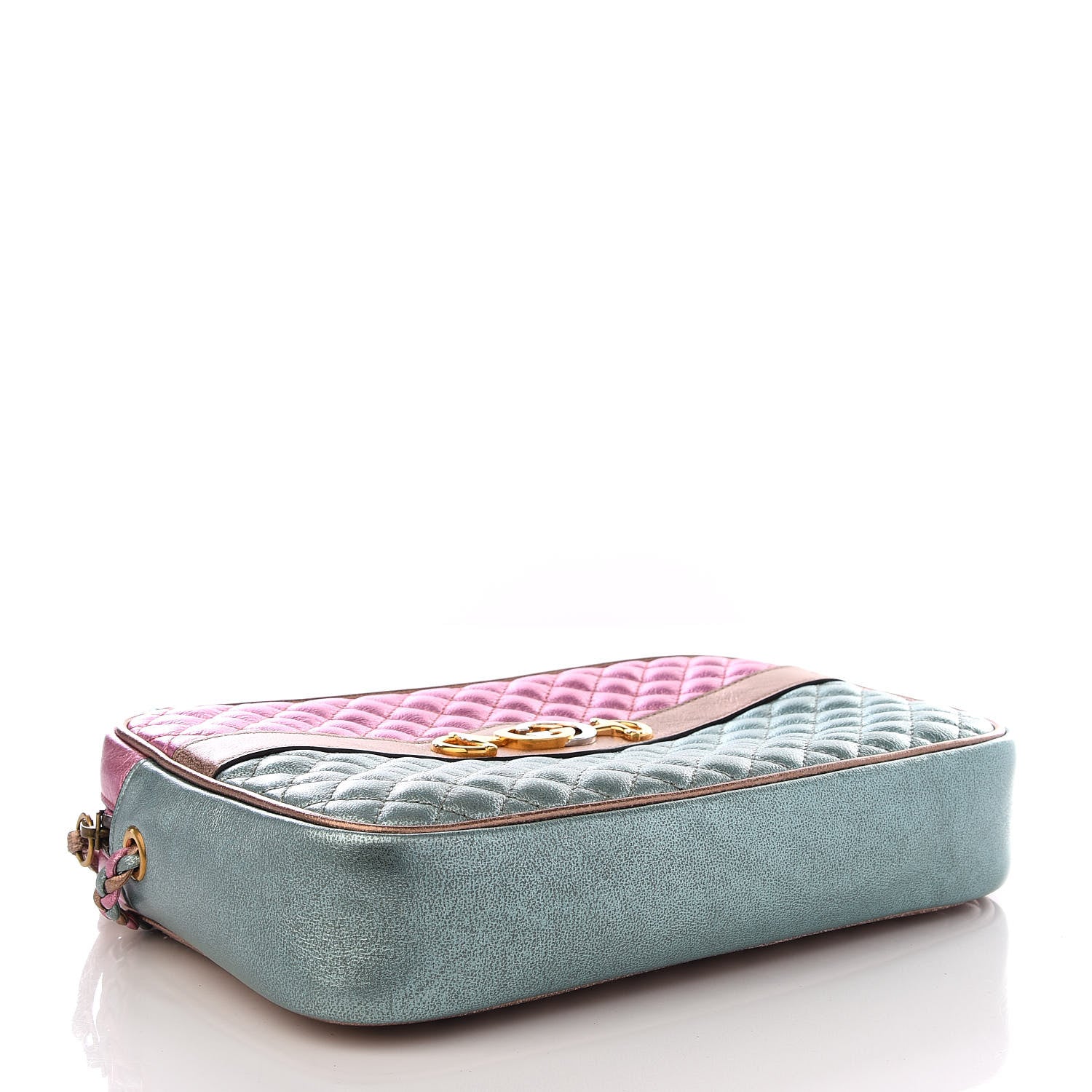 Gucci Laminated Nappa Trapuntata Small Zumi Shoulder Bag Rosa Lago Rame 3 of 8