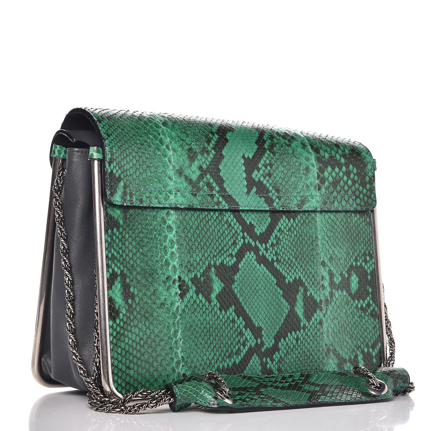 Chloe Python Sally Flap Bag Green 3 of 9