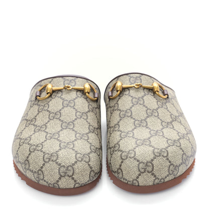 Gucci GG Supreme Monogram Miro Soft Calfskin Womens Horsebit Slippers 39 Beige Ebony New Acero 2 of 9