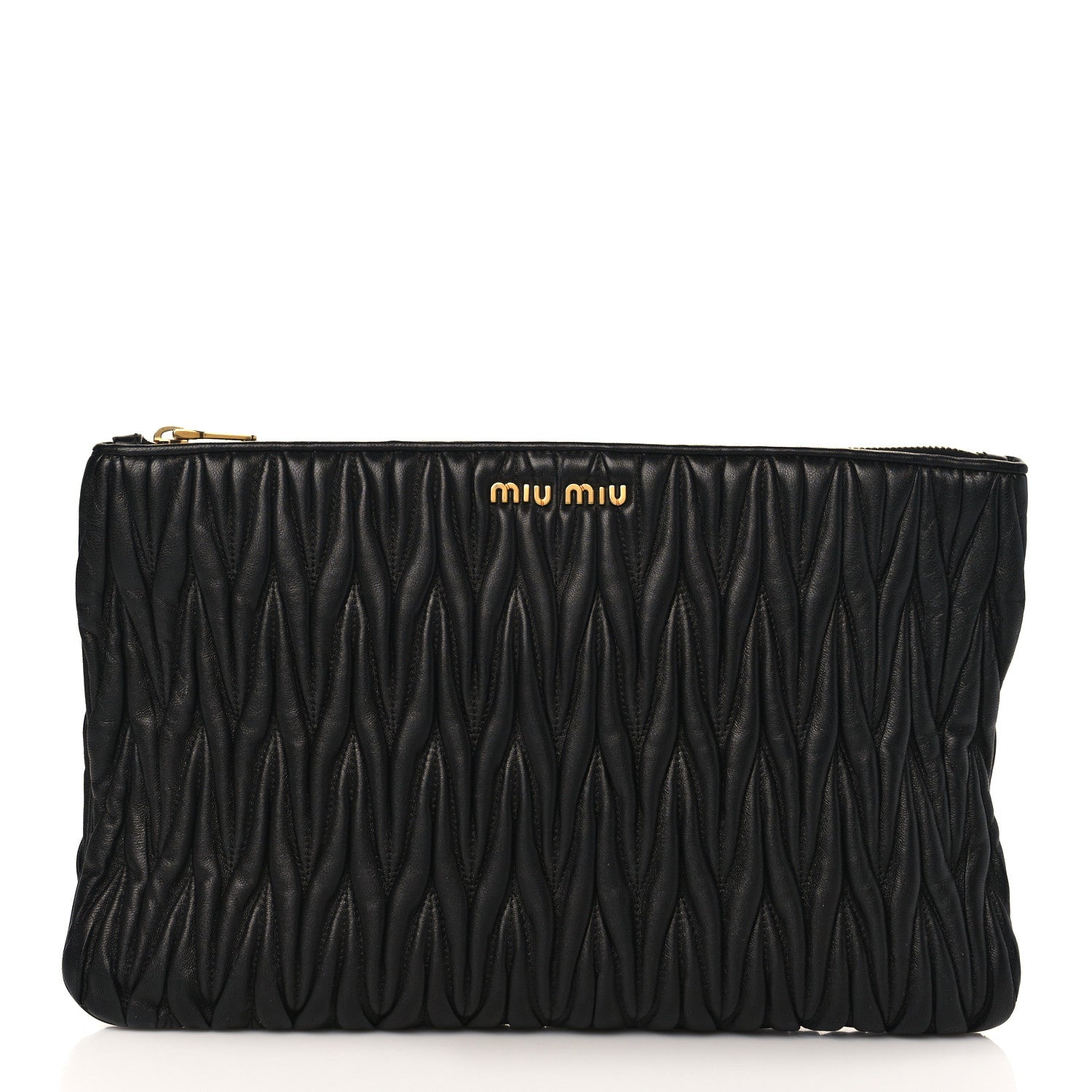 Miu Miu Nappa Matelasse Clutch Black 1 of 9