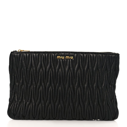 Miu Miu Nappa Matelasse Clutch Black 1 of 9