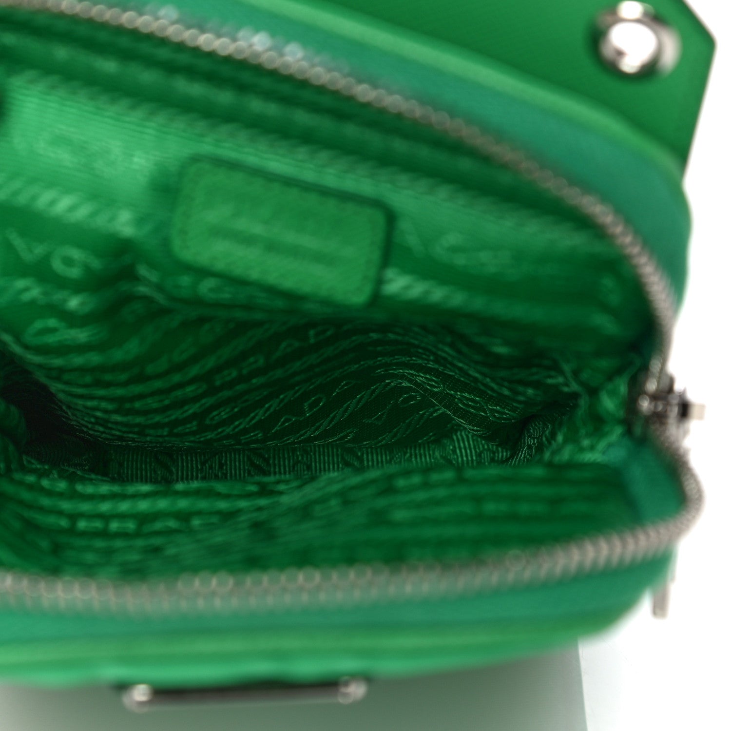 Prada Tessuto Nylon Phone Case Crossbody Bag Menta 4 of 9