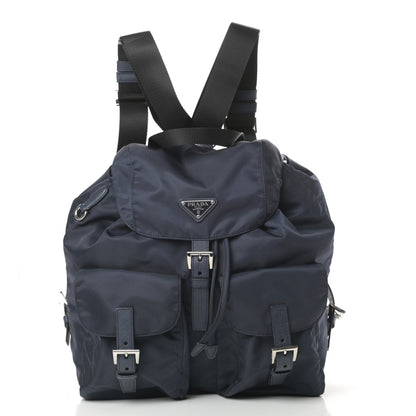 Prada Tessuto Nylon Medium Backpack Blue Black 3 of 12