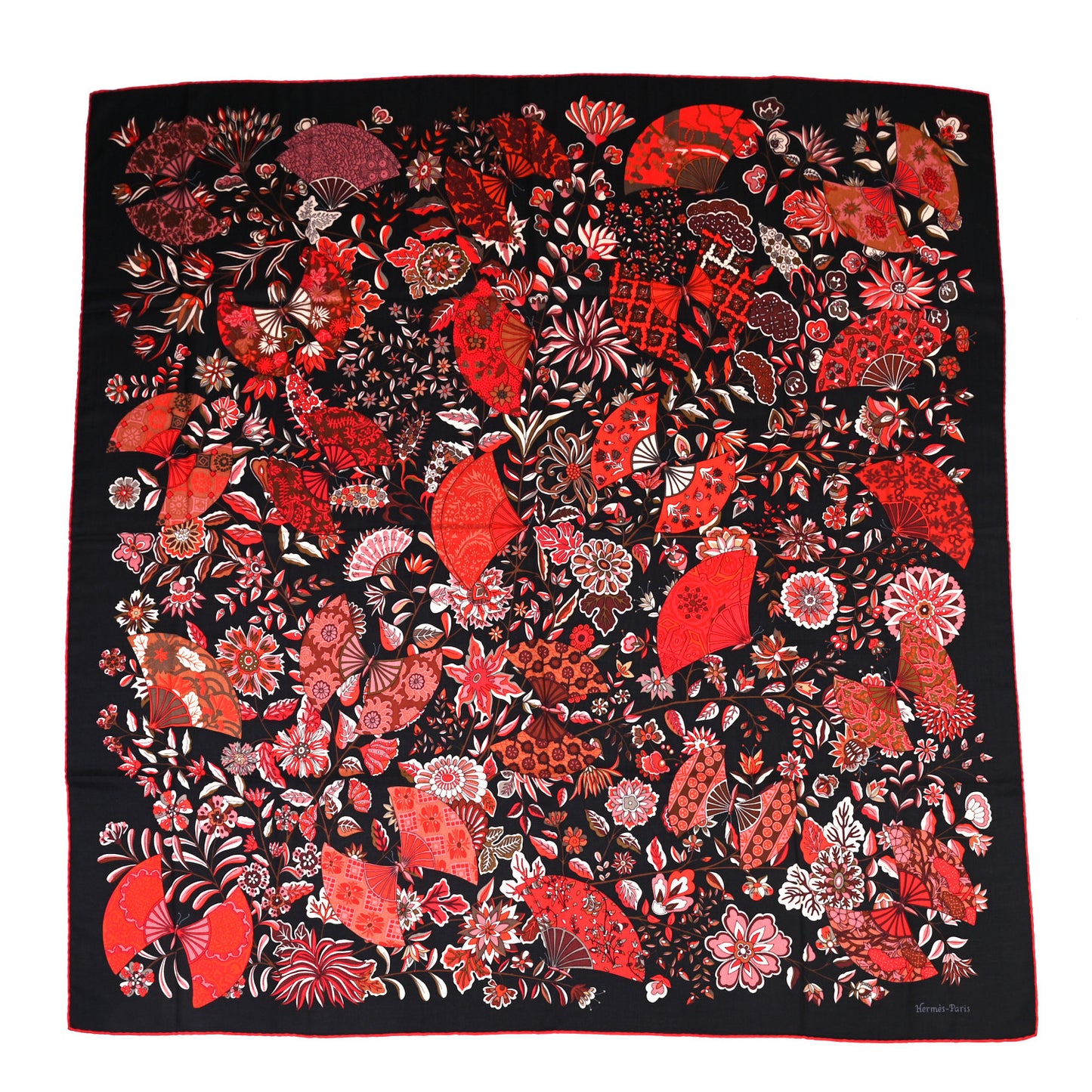 Cashmere Silk Fleurs et Papillons de Tissus Scarf 140