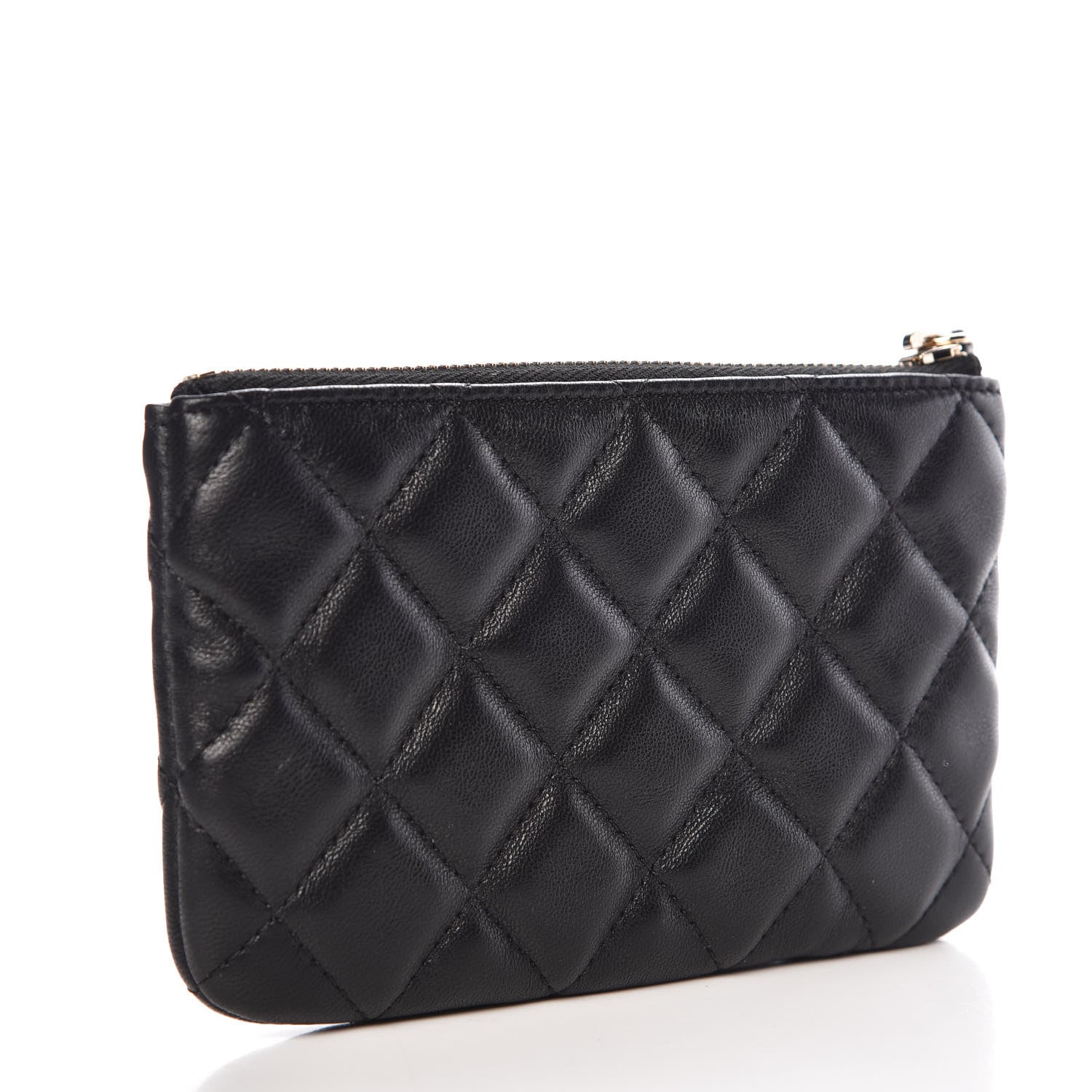 Chanel Lambskin Quilted Small Lucky Charms Cosmetic Case Black 3 of 8