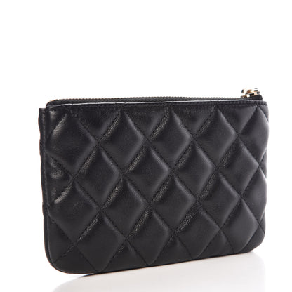 Chanel Lambskin Quilted Small Lucky Charms Cosmetic Case Black 3 of 8