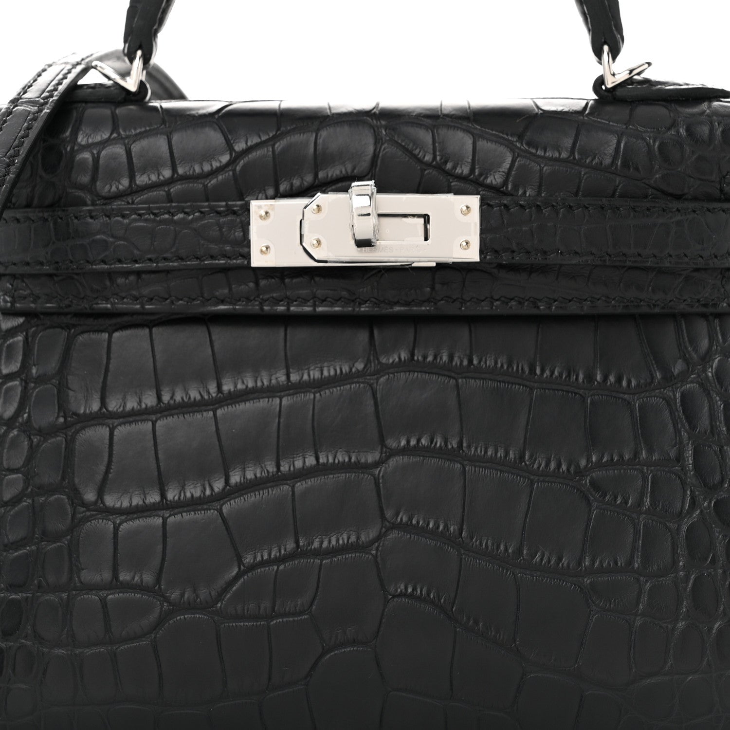 Hermes Matte Alligator Horseshoe Mini Kelly Sellier 20 Black Nata 8 of 11