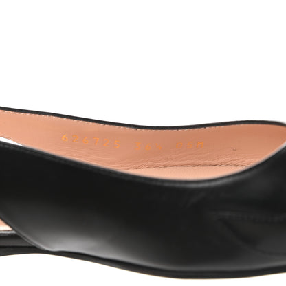 Gucci Malaga Kid Nappa Zumi Slingback Flats 36.5 Black 9 of 10