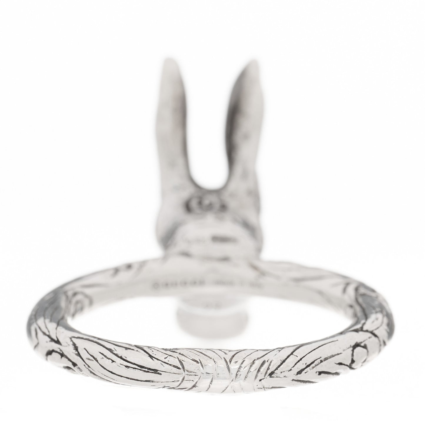 Sterling Silver Anger Forest Rabbit Head Ring 63 10.25