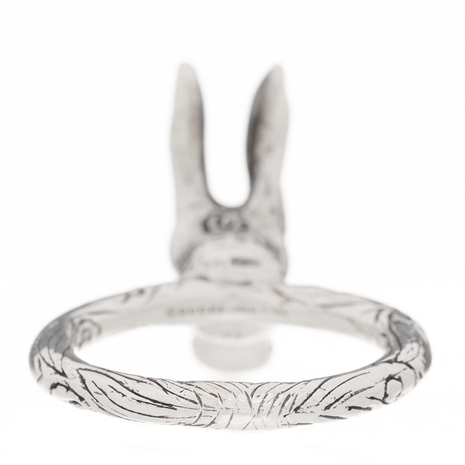 Gucci Sterling Silver Anger Forest Rabbit Head Ring 63 10.25 5 of 7