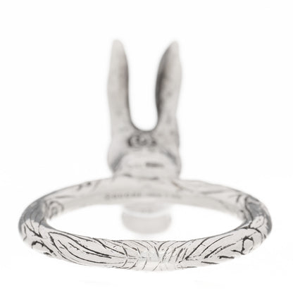 Gucci Sterling Silver Anger Forest Rabbit Head Ring 63 10.25 5 of 7