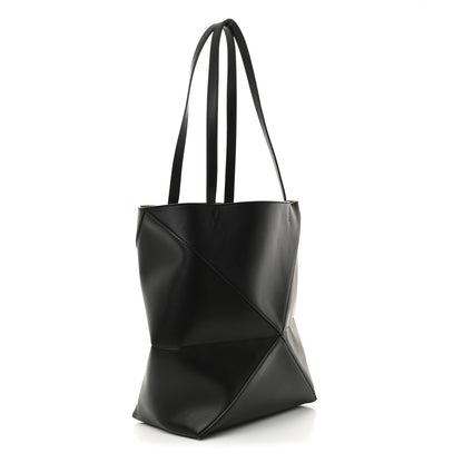 Loewe Shiny Calfskin Medium Puzzle Fold Tote Black 3 of 9