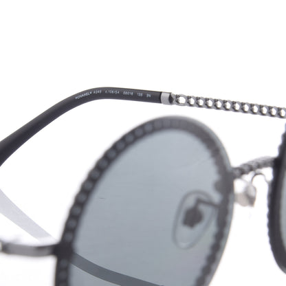 Chanel Round Chain Sunglasses 4245 Black 6 of 7