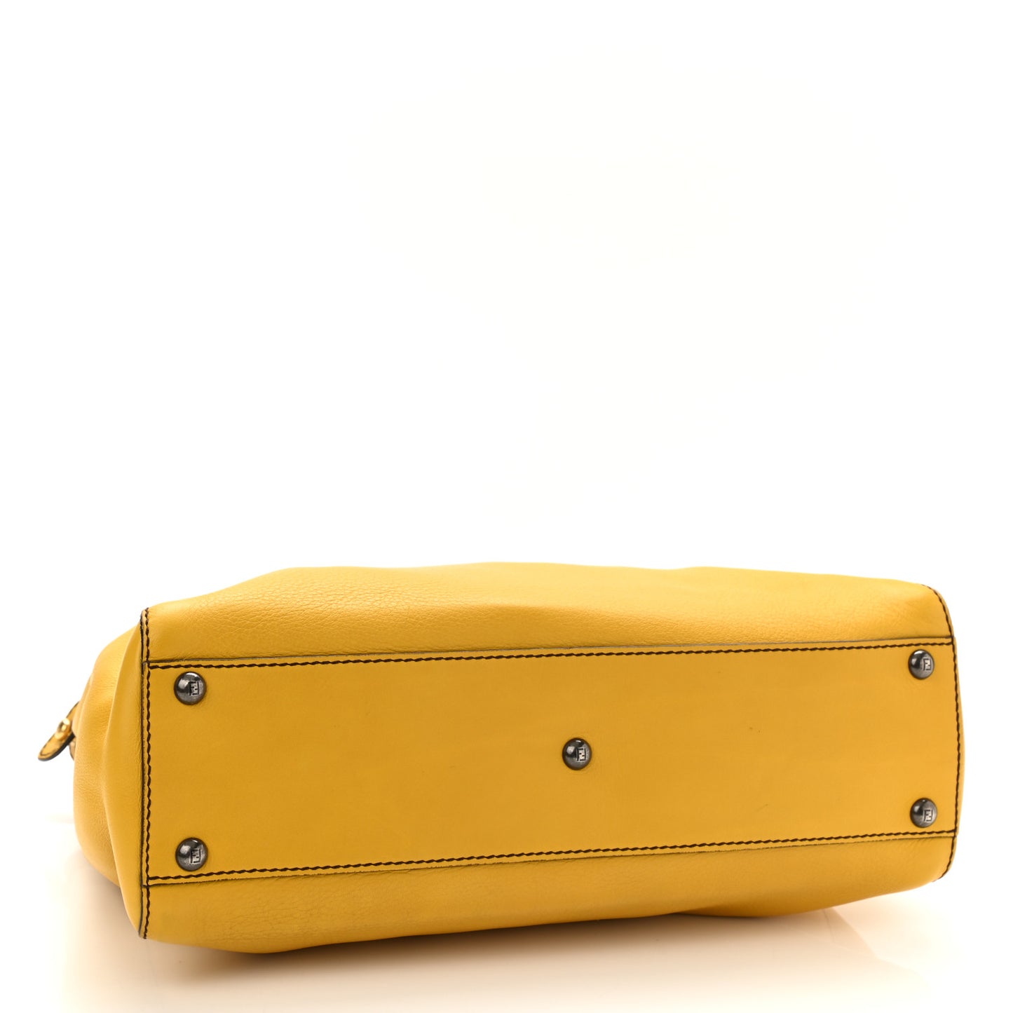 Vitello Zucca Large Peekaboo Iconic Satchel Yellow Tobacco