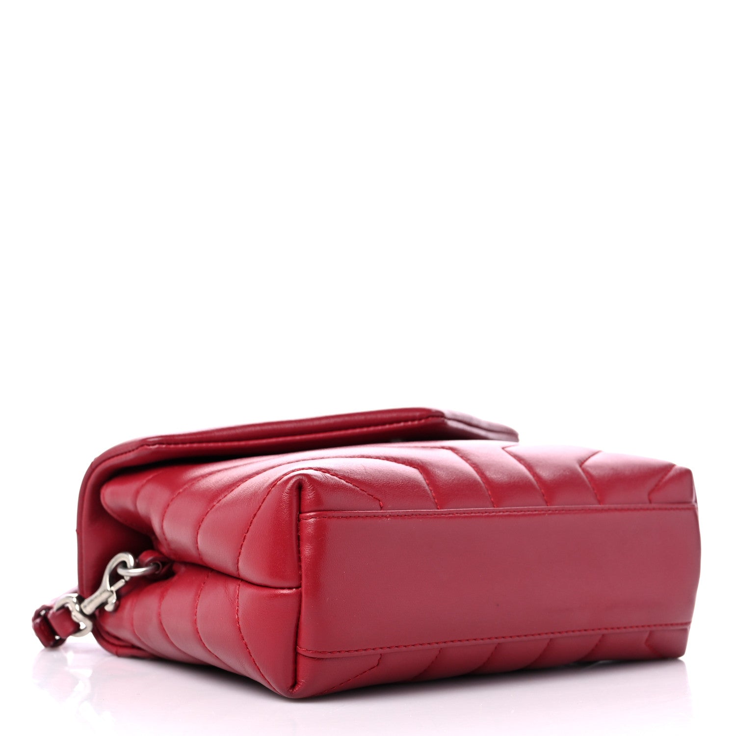 Saint Laurent Calfskin Y Quilted Monogram Toy Loulou Crossbody Bag Rouge 4 of 12